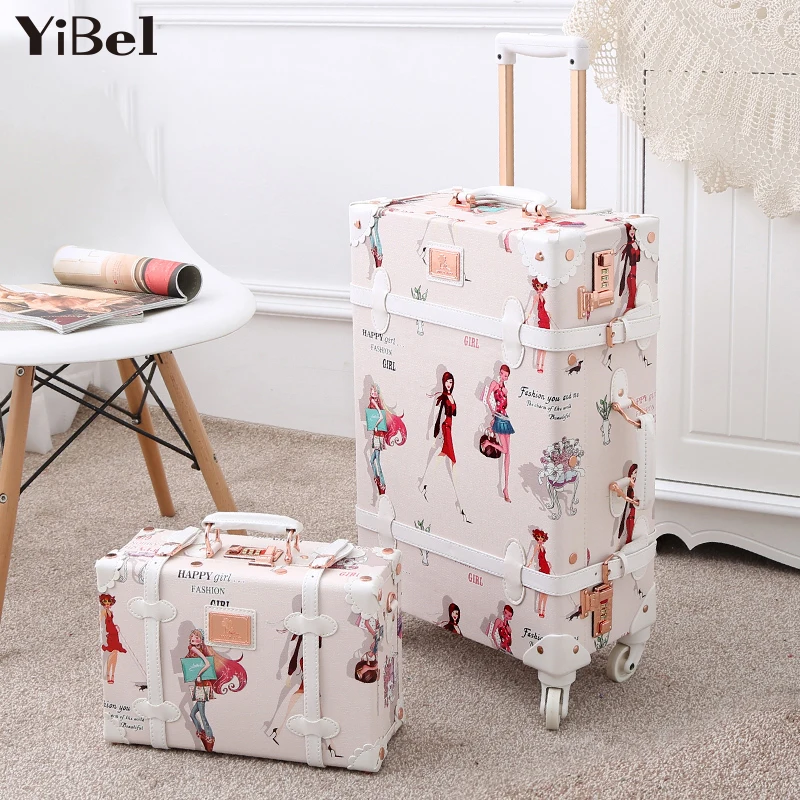 

Fashion Girl suit Rolling Luggage with Lock Spinner Lightweight High Strength Carry On Suitcase business Travel Luggage