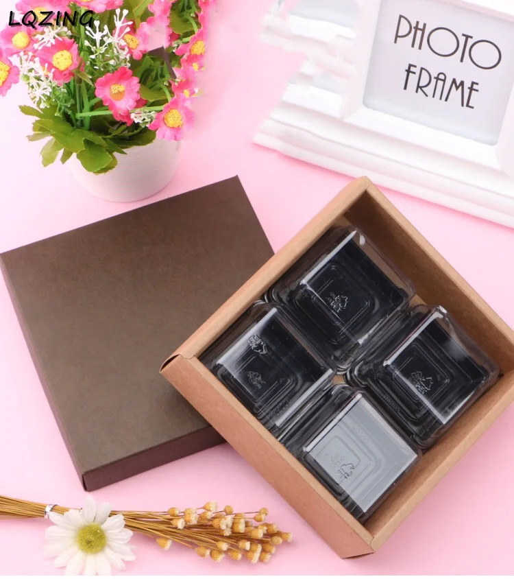 20pcs Customer Packing Box Kraft Folding Gift Packaging With Coffee Lid Brown Boxes Cardboard Paper Carton | Дом и сад