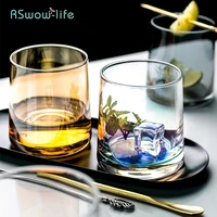 creative whiskey glass water juice milk cup household supplies transparent magic amber color drinking utensils vessel round