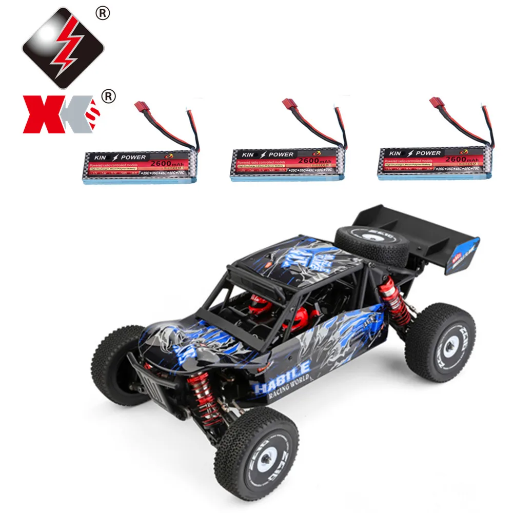 

Wltoys 124018 1:12 RTR Upgraded 7.4V 2600mAh 2.4G 4WD 60km/h Metal Chassis RC Car Vehicles Models With Two Three Batteries