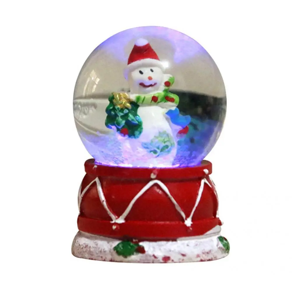 

Glowing Crafts Eco-friendly Christmas Glass Snow Globe Ornament Desktop Decor Snowman Glass Ball Creative Birthday Gift