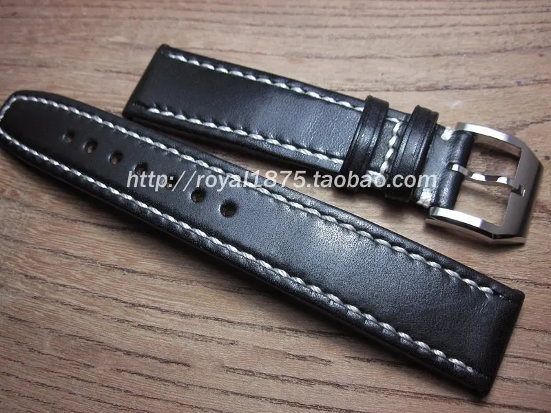 

Handmade Watchbands 20 21 22mm Vintage Genuine Leather Watch Strap Black Dark Brown Calfskin Wrist Band Belt Bracelet Pin buckle
