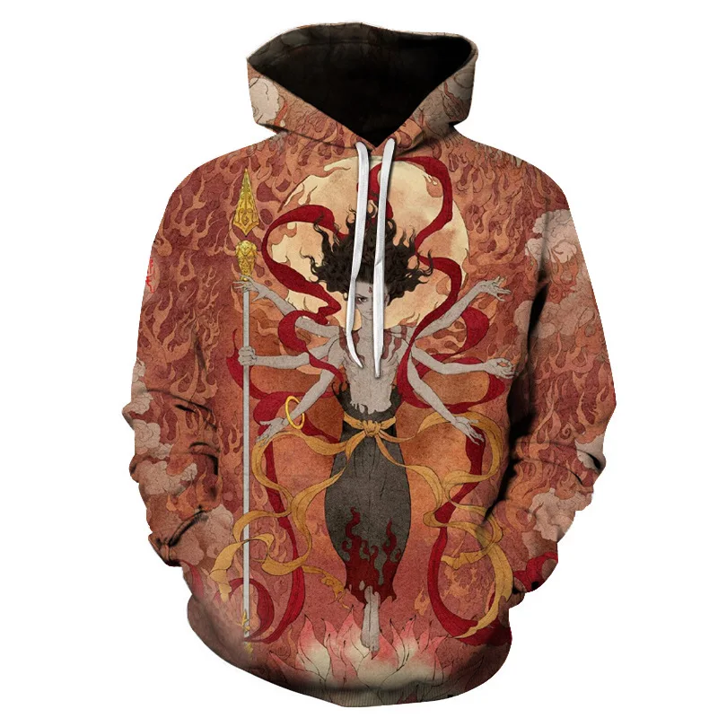 

2021new ne zha 3D printing gym cute men's and women's sweatshirt hoodies Chinese style sweatshirt hoodies