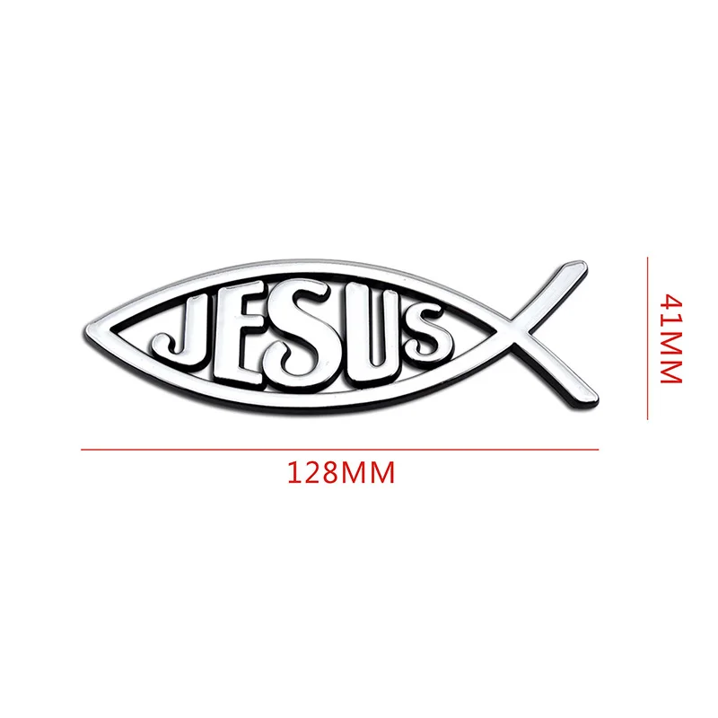Автомобильная фольга хромированная 3d наклейка логотип значок Христианская Рыба