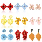 Большие металлические серьги в форме цветка для женщин, новинка 2019, геометрические серьги-спрей Za из сплава, свадебные украшения, несколько дизайнов, Висячие Эффектные серьги