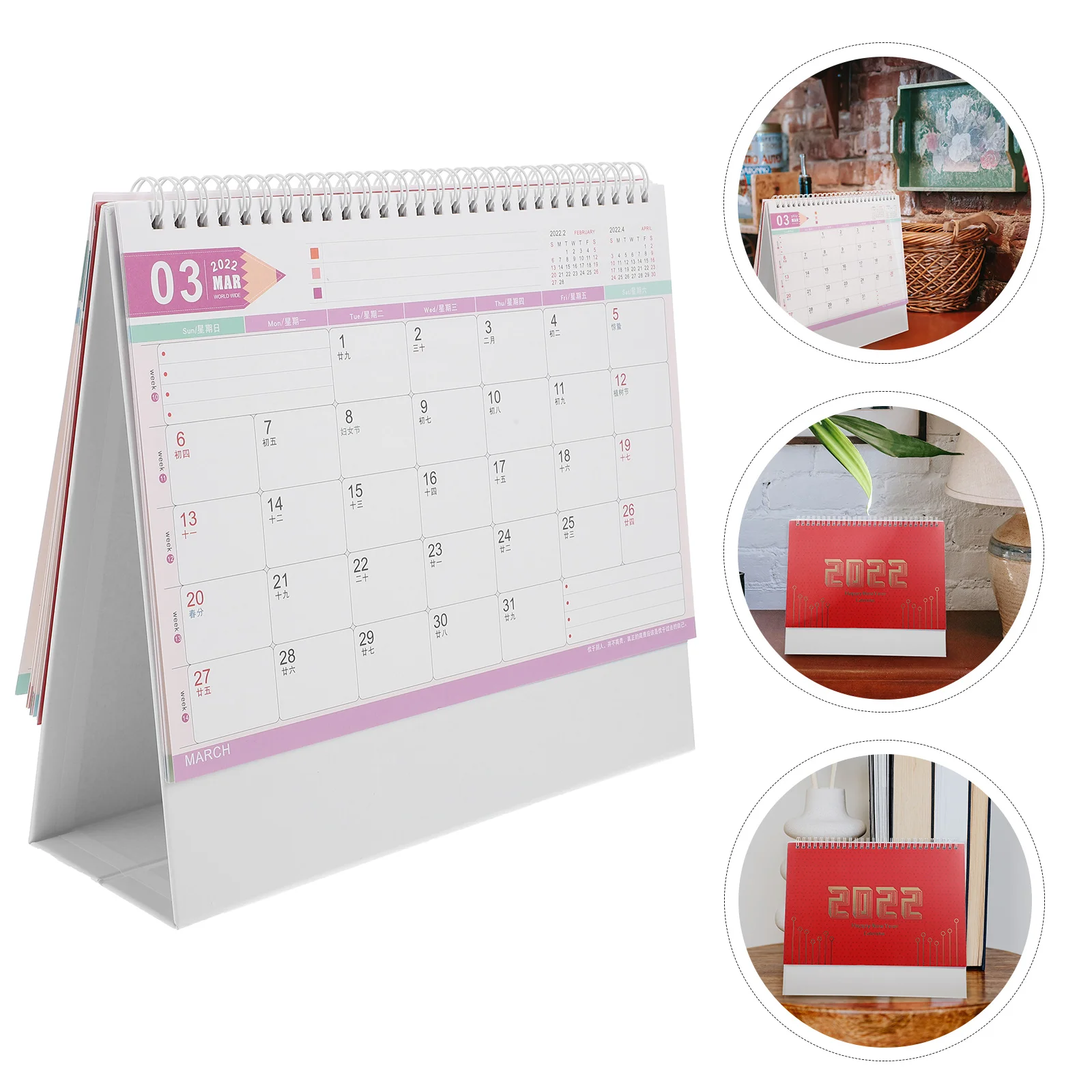 

1pc Durable Office 2022 Desk Calendar Memos Plans Household Calendar Table Decor