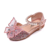 black silver pink butterfly rhinestone crystal sandals girls princess shoes for wedding party kids dance performance shoes 2 11t
