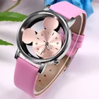 Женские часы с изображением Микки Мауса, кожаные часы, новинка 2020