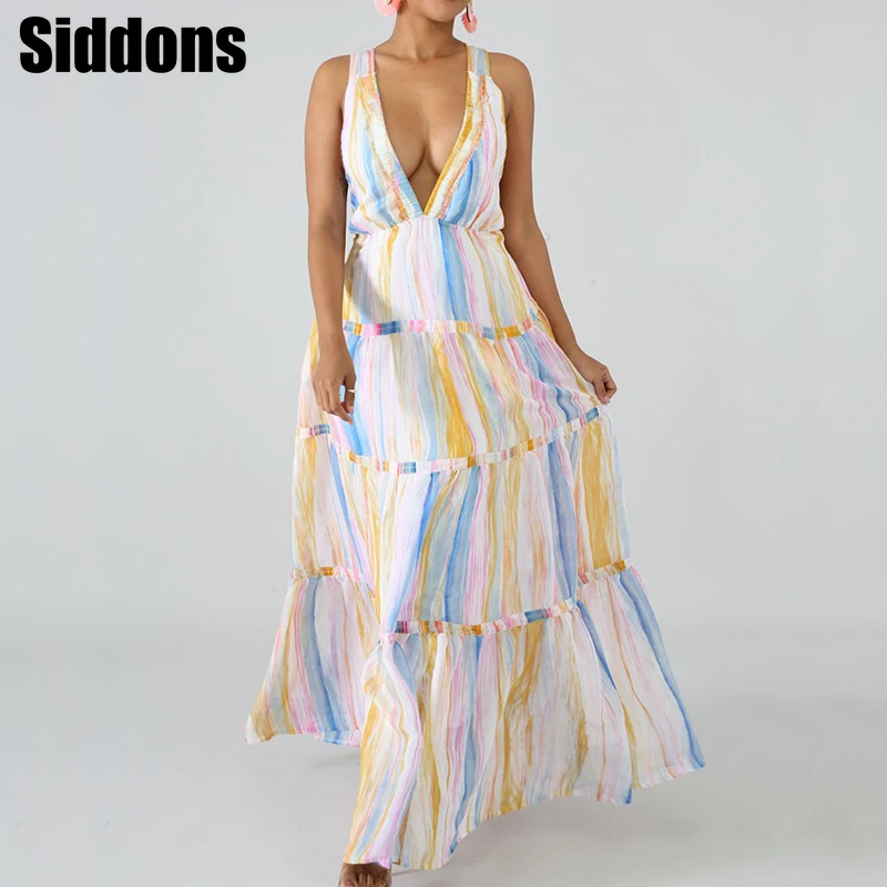 

Женское платье в полоску, с глубоким V-образным вырезом