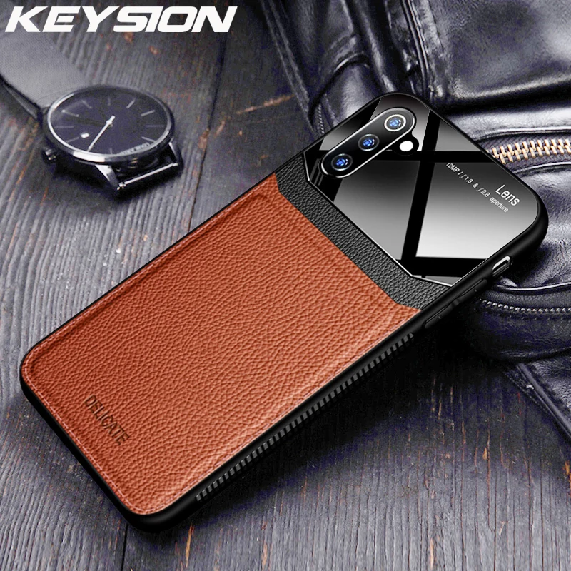 Кожаный чехол KEYSION для Samsung Note 10 Plus 9 8 зеркальный стеклянный силиконовый