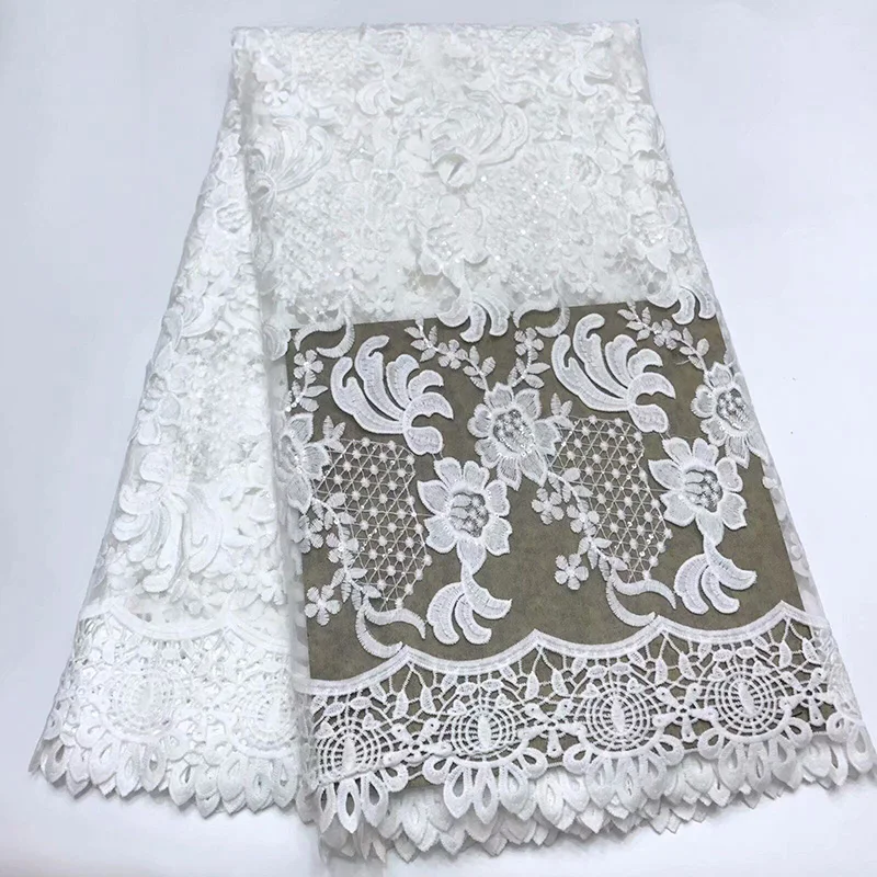 

New arrival popular pattern design with sequin milk silk material dress fabric AF118,Good quality French Lace Fabric