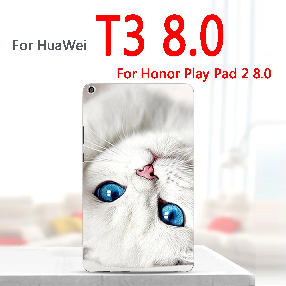 Роспись Tablet крышка для huawei Mediapad Медиа Pad T3 10 8 7 3g 7g3 AGS-W09 L09 KOB-L09 W09 для игровой площадки 2 9,6 8 силиконовый чехол - Цвет: T3-8 lan yan mao