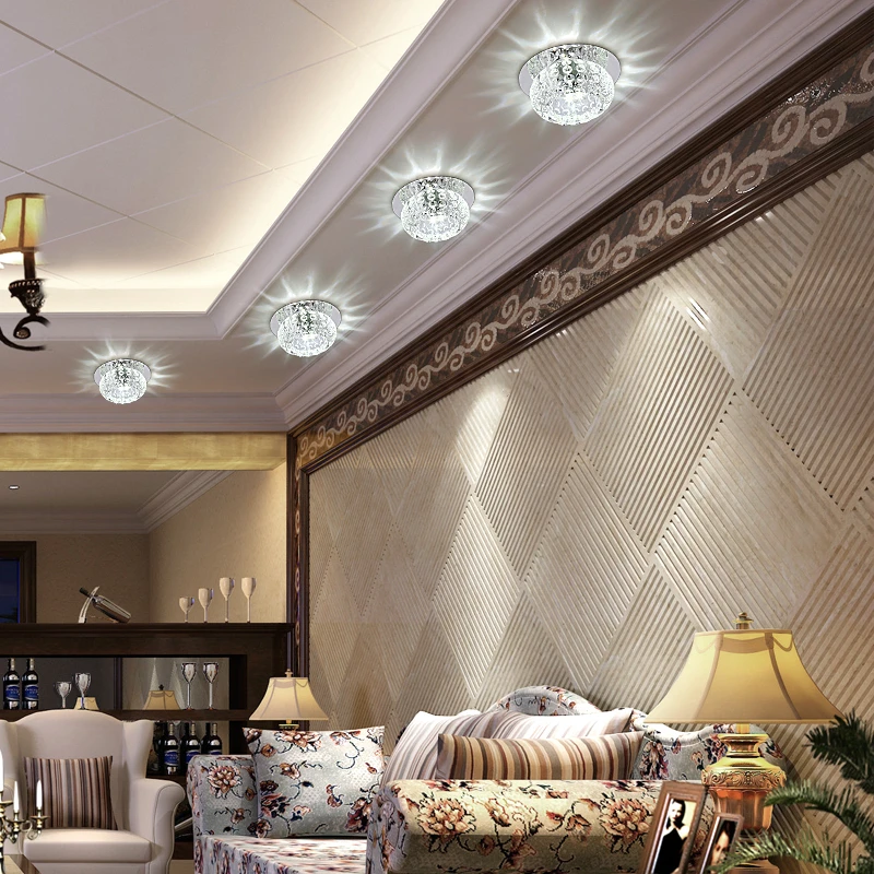 

Modern Simple Crystal Ceiling Lamp Bedroom Living Room Decorative Lighting Ceiling Light 3W 5W LED AC110V 220V BL95