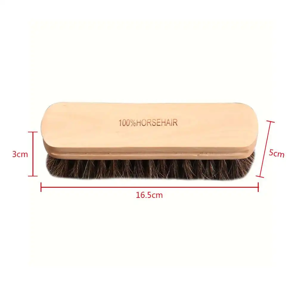 

1pc Horsehair Shoe Brush PolishReal Horse Hair Soft Polishing Tool 16.5x5x3cm