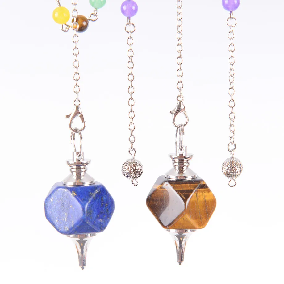 Многогранный натуральный подвеска в виде каменного маятника для биолокации