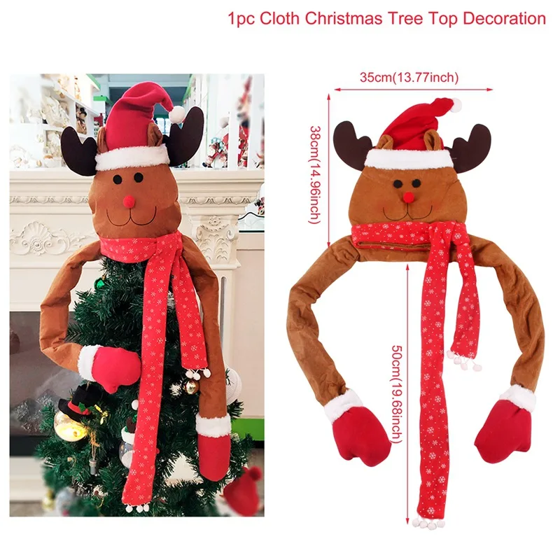 Deer xmas topper Санта Клаус Рождественская елка юбка из искусственного меха рождественские украшения для дома украшения для рождественской елки новогодний декор Navidad - Цвет: Deer xmas topper