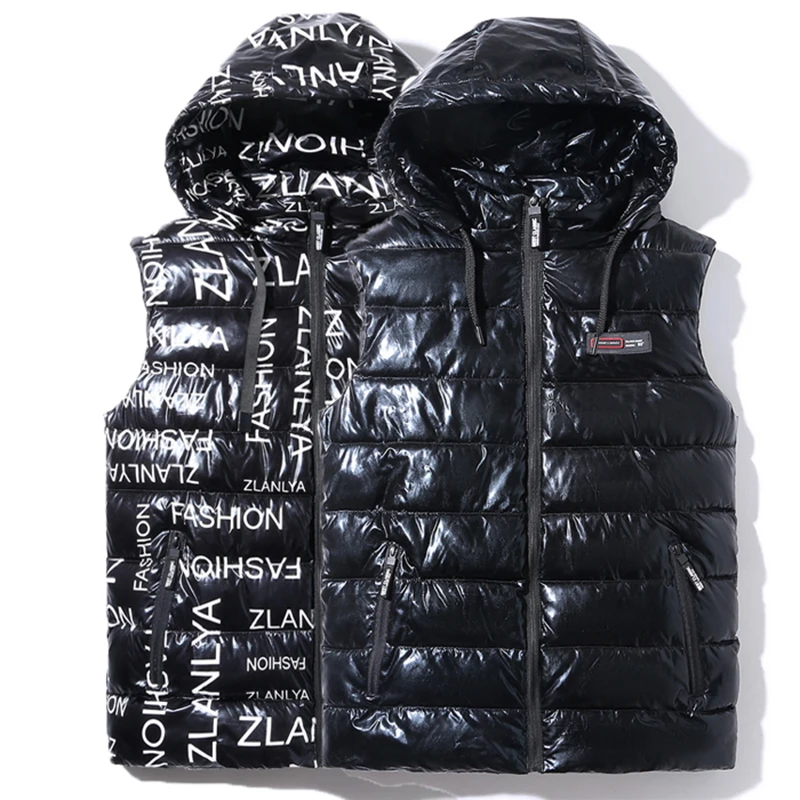 Женский зимний пуховой жилет размера плюс 8XL 9XL съемный черный без рукавов со