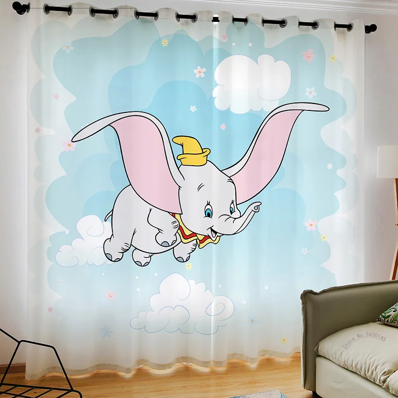 

Disney Cartoon Dumbo Curtain Expedition Brushed Blackout Curtain Custom Boys Girl Gift