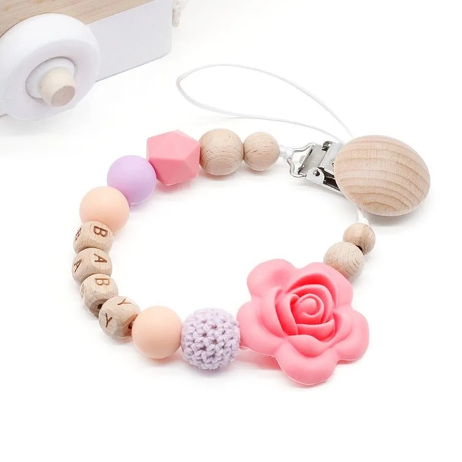 Силиконовые зажимы с именем под заказ цепочка для соски подарок будущей матери