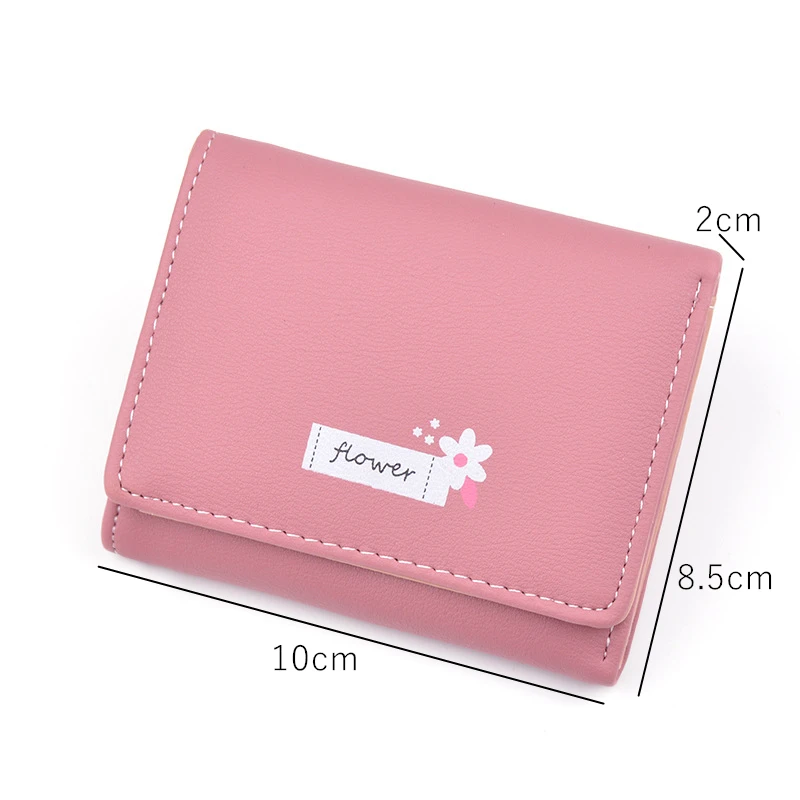 

Women's Short Wallet PU Leather Tri-Fold Photo Card Holder Clutch Female Portable Coin Money Bag Mini Fashion Hasp Purses