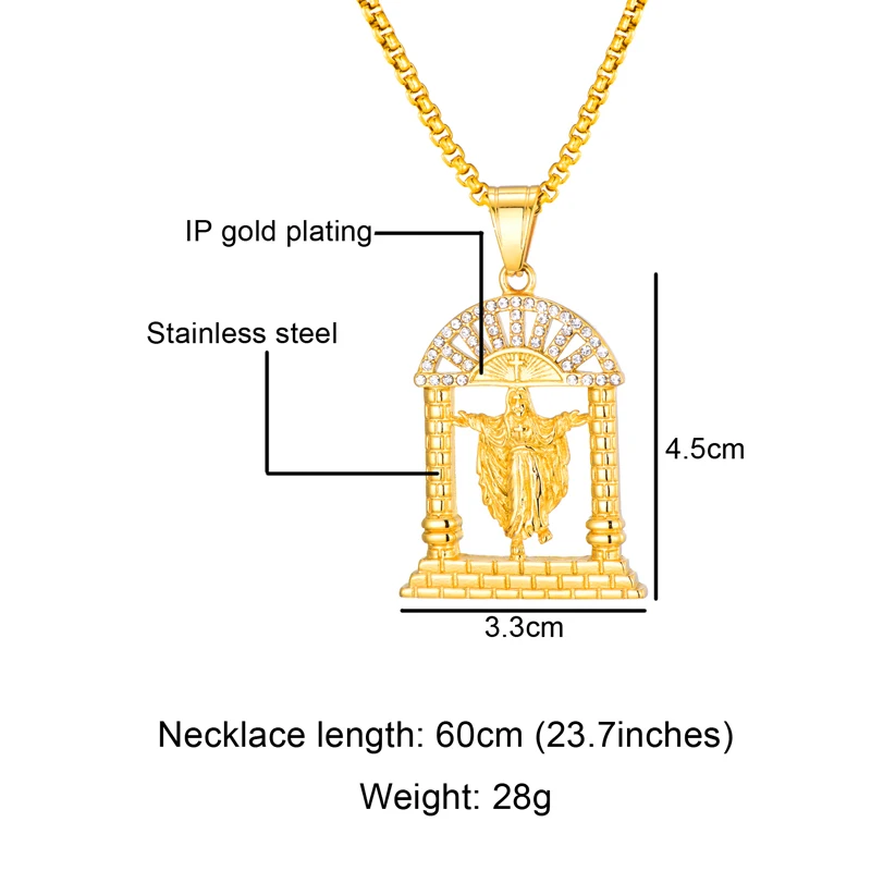 Мужское колье из нержавеющей стали с микро-паве | Украшения и аксессуары