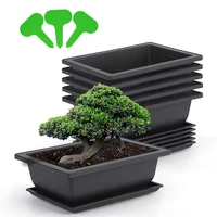3pcs imitation bonsai training pots with plant labels plastic plants growing pot for garden yard office living room balcony