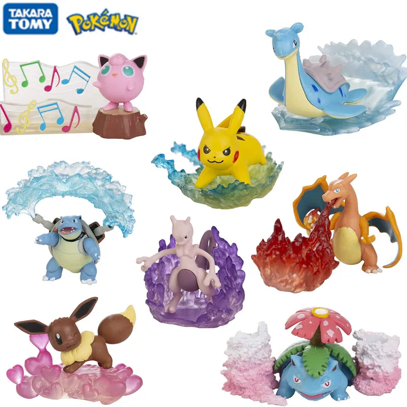 

Pokemon Blind Box Anime Figures Pikachu Charizard Mewtwo Blastoise Eevee Model Dolls Kids Collection Decoration Toy Gift
