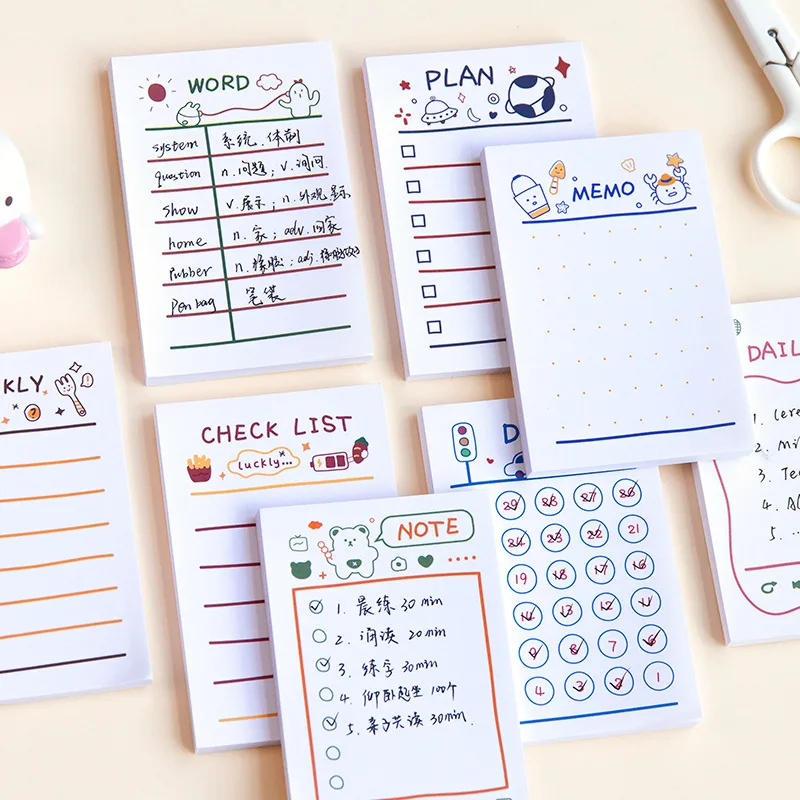 

50 Sheets Sticky Notes With Daily Weekly Checklist Notepad