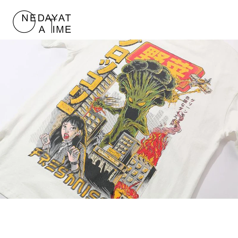 2019 Мужская футболка в стиле хип-хоп с изображением японского Харадзюку и монстра