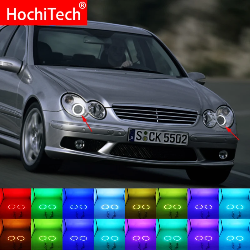 

Multi-color RGB LED Angel Eyes Halo Ring Eye RF Remote Control For Mercedes Benz CLK CLASS W209 CLK320 CLK500 03-06 Accessories