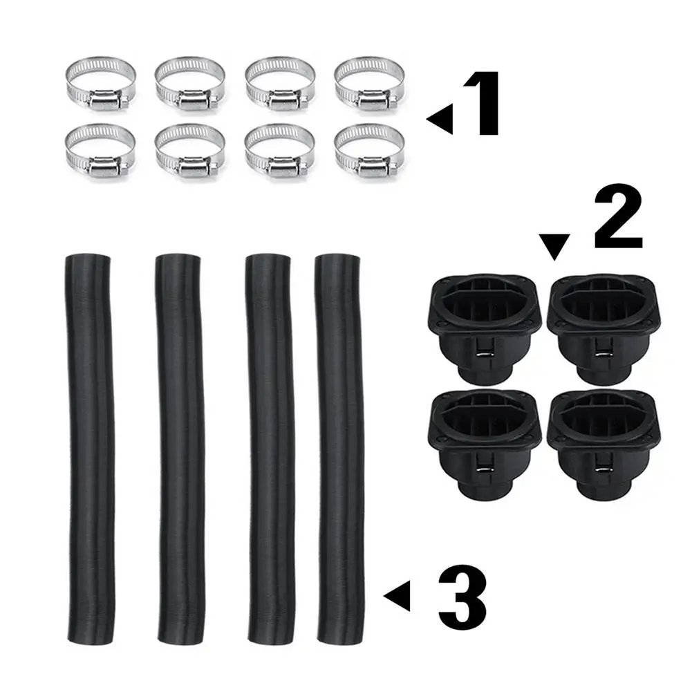 

42mm Air Diesel Car Heater Duct Pipe Tube Aluminum Foi Square Air Outlet Hose Tube Connector For 4 Hole Parking Heater Accessory