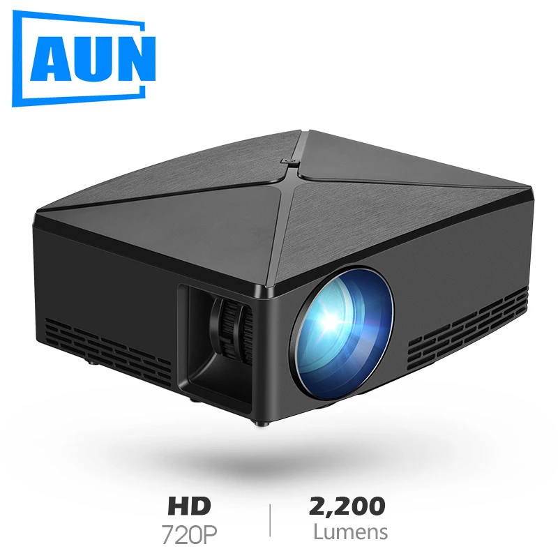 AUN Мини проектор C80UP, 1280x720 P, Android 6,0 wifi проектор, портативный светодиодный проектор для 4K видео 3D домашнего кинотеатра, опционально C80