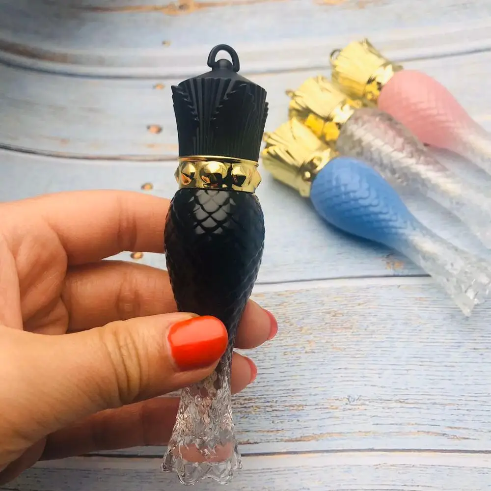

50pcs Empty Clear Cosmetic Lipstick Refillable Bottle, Plastic Elegant Lip Gloss Tube, Makeup Crown Mermaid Lipgloss Tube