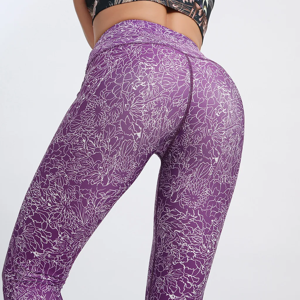 Штаны для йоги с завышенной талией спортивные Леггинсы фитнеса женские колготки