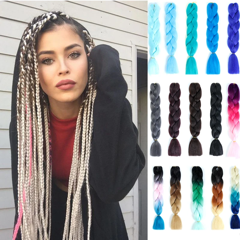 24 дюйм плетение волос наращивание Джамбо косы синтетические волосы стиль 100 г/шт.