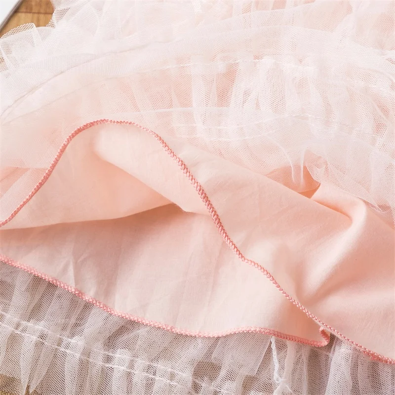 Кружевное платье принцессы без рукавов с цветочным принтом для девочек летнее