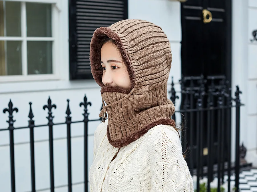 OZyc новая зимняя вязаная шапка шарф для женщин Skullies Beanies Зимние шапки для мужчин и женщин теплая маска Толстая шапка для девочек Женская шапка бини