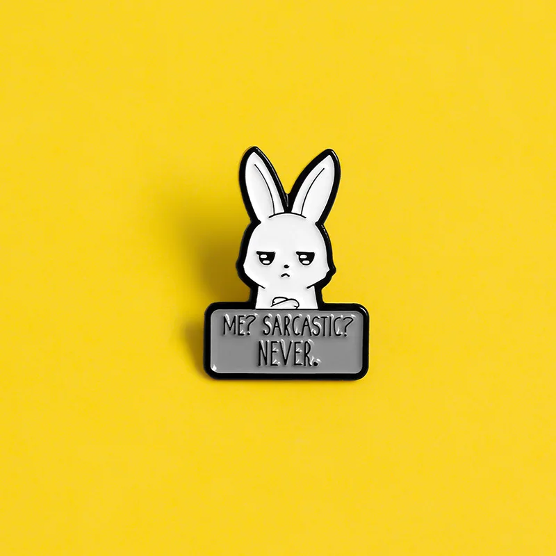 

Dear-you New Fashion Animal Brooch Cartoon Cute Rabbit ME SARCASTIC Creative Badge Accessories