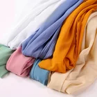 Женский шифоновый хиджаб, Элегантная сдержанная шаль и шарф-палантин, однотонный платок, 21 цвет