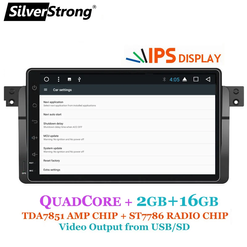 SilverStrong ips дисплей Android9'' 1DIN автомобильный радиоприемник 9 дюймов для BMW E46 M3 3