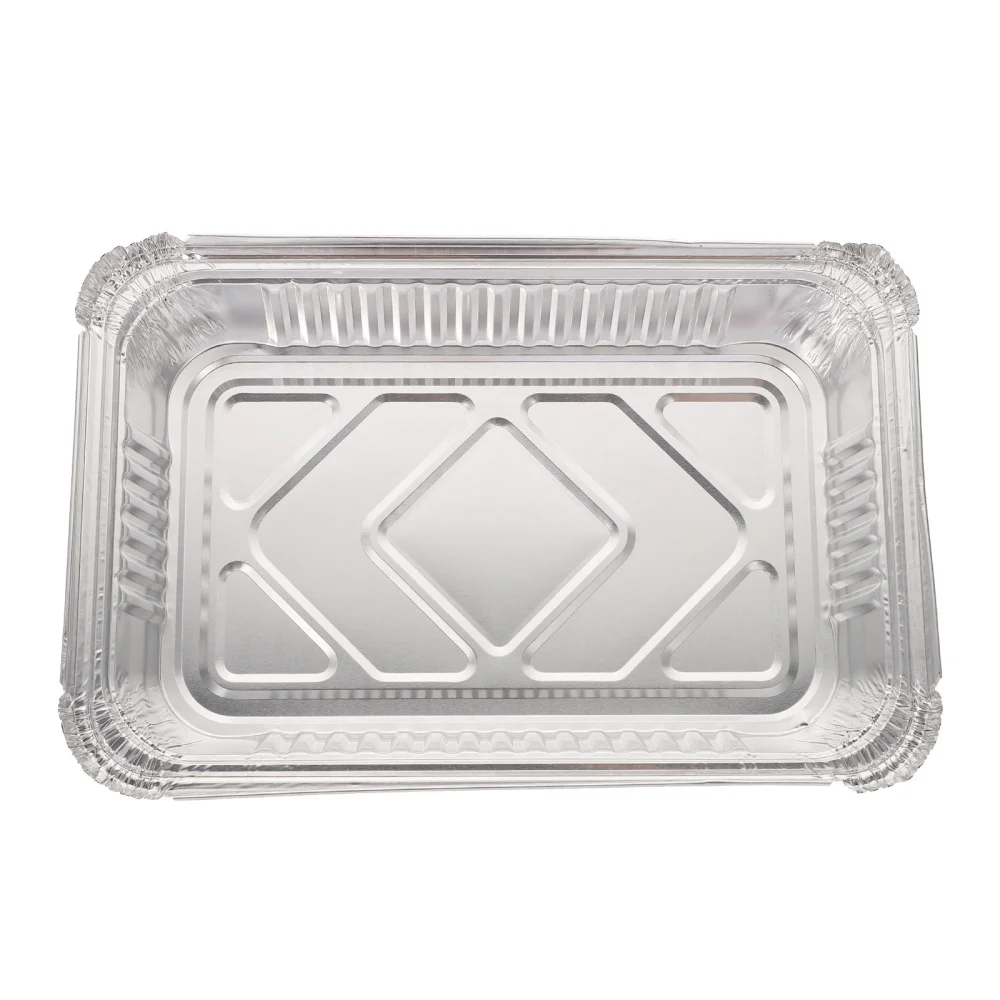 

25Pcs Portable Aluminum Foil Barbecue Pans Disposable Food Containers (Silver)