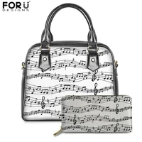 forudesigns brand design music sheet note print women leather handbags purse set luxury ladies pu shoulder bags for womens 2020