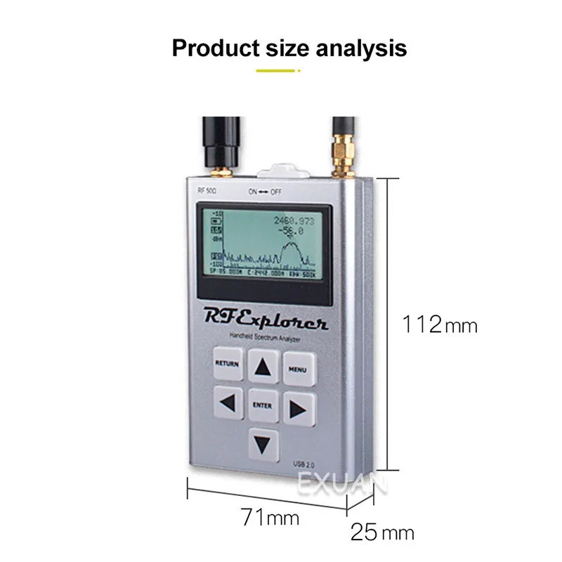

RFExplorer3GCombo handheld spectrum analyzer analyzer portable measurable signal strength handheld spectrum analyzer
