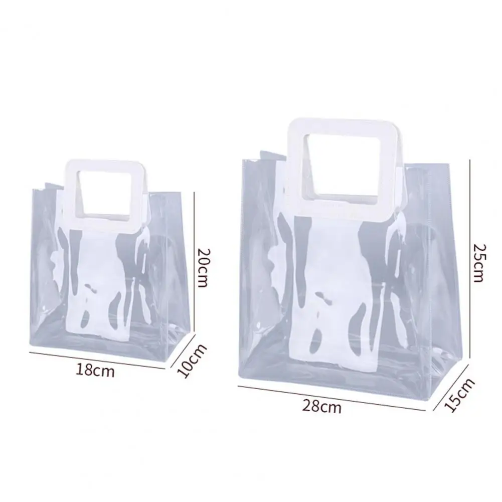 

Picnic Bag Transparent Waterproof Lunch Handbag Kitchen Storage Organization Baskets