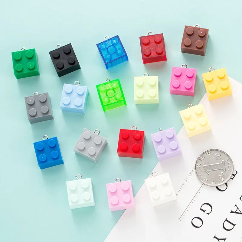 Новое поступление 10 шт. смешанные цвета синие и Желтые блоки строительные шармы
