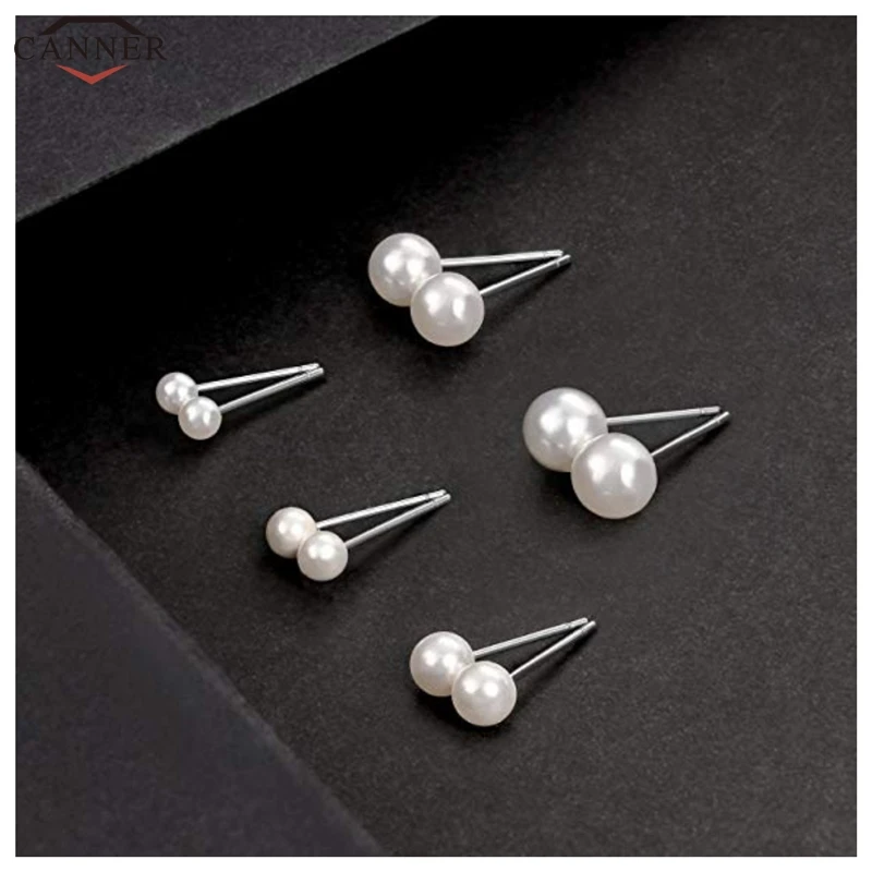 6 пар/компл. крошечные белый жемчуг комплект сережек для женщин и девочек круглый