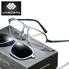 Мужские солнцезащитные очки, полуоправа для диоптрийных очков, поляризованные, UV400, магнитная оправа