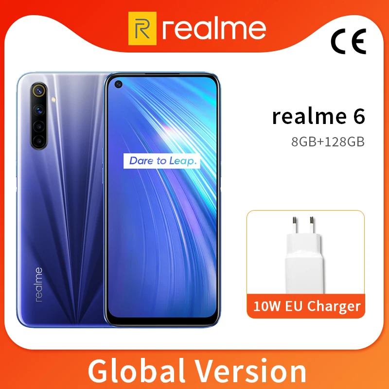 Realme 6 глобальная Версия 8 ГБ 128 5 ''мобильный телефон на процессоре Helio G90T Octa Core 64