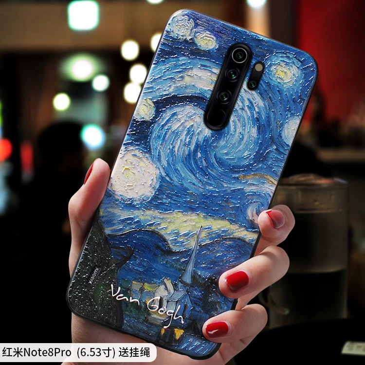 Винтажный рельефный чехол с изображением звездной ночи для Xiaomi mi X 3, Red mi note 8 pro, Red mi note 7 pro, чехол - Цвет: 6 redminote8pro