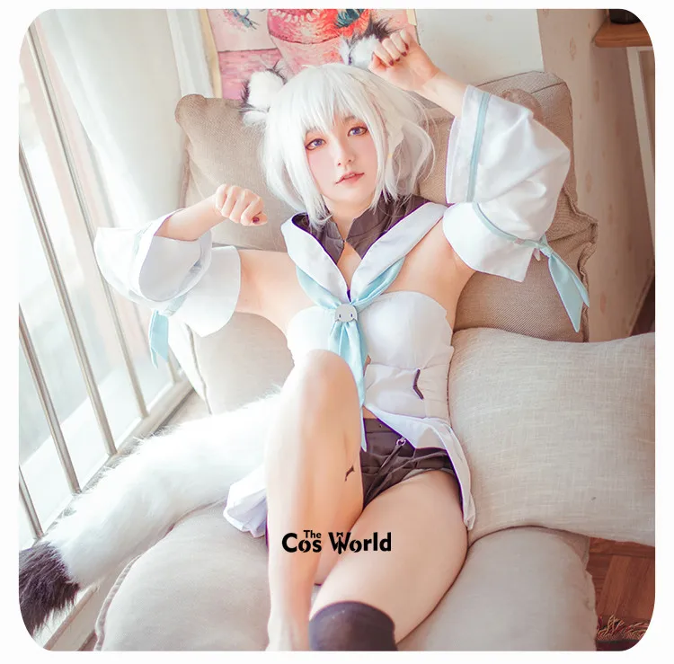 Youtuber Hololive Shirakami Fubuki топы с животными лисицей шорты униформа наряд Аниме косплей